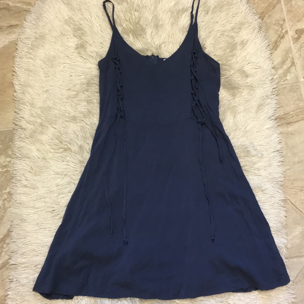 CHARLOTTE RUSSE Blue Lace Up Detail Dress